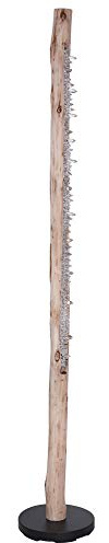 Stehlampe aus Naturholz Boho Chic Standleuchte mit Kristalldekor Stehleuchte Landhaus Stil, 1x LED 15 Watt 1350 Lumen warmweiß, Höhe x Durchmesser 151x23cm, Wohnzimmer Schlafzimmer