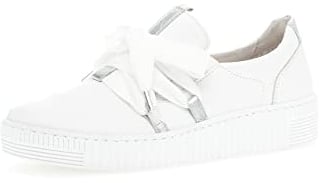 Gabor Damen Low-Top Sneaker, Frauen Halbschuhe,Wechselfußbett,Best Fitting,Strassenschuhe,Sportschuhe,Weiss/Silber (Ice),38 EU / 5 UK