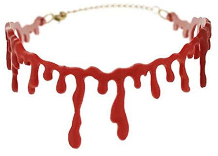 Bemvp Blut Tropft Halskette Halloween Choker Halskette Gothic Gruselige Halskette Furchtbare Party Favors Partyzubehör