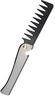 Folding Comb for Men With Stainless Steel Handle - Portable Hair Comb for Styling - Ideal for Beauty Salon and Home Use