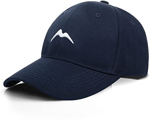 Momoshe Baseball Cap Herren Kappe Damen Sommer Basecap Baumwoll Kappen Dunkelblau Verstellbar Frauen Atmungsaktiv Polo Golf Cap Männer Running Bergspitzen Stickerei