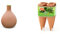 Bio Green Bewässerungskugel Olla aus Ton ca. 6,5 L Wasserspeicher Hydro Max-L, Terracotta & HW-4 Hydro Wine Pflanzenbewässerung 4-er Set, Terracotta Kegel passend für Weinflaschen
