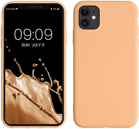 kwmobile Case Compatible with Apple iPhone 11 Case - Slim Protective TPU Silicone Phone Cover - Peach