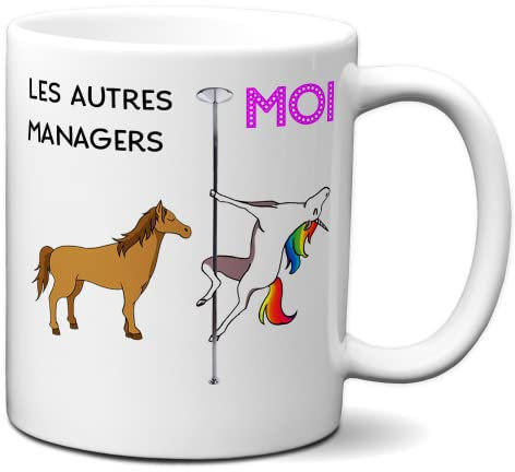 Tasse-Mug Collègue-Le Meilleur Manager Licorne - Idée Cadeau Patron Travail Nouveau Job
