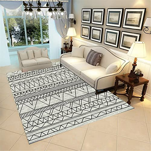 Joop Teppich Grau Teppich Wohnzimmer Grau Geometrisches Streifenmuster Teppich Schlafzimmer Waschbar Baby Teppich Mädchen 200X300Cm Teppich Groß 6Ft 6.7''X9Ft 10.1''