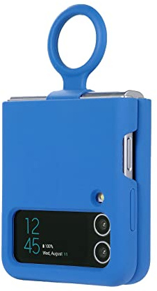 COQUE Samsung Z Flip 3 avec Anneau, étui en Silicone Liquide Ultra-Mince, étui Pliable pour téléphone Portable pour Samsung Galaxy Z Flip 3 5G,Bleu Marine