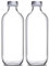 JUANIO Lot de 2 bouteille en verre avec bouchon à vis, carafe pour l'eau, jus, capacité 1 L - Ø 9 x Hauteur 26 cm