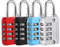 4 Stück Vorhängeschloss Zahlenschloss Klein, 4 Stellig Kofferschloss Schloss mit Zahlencode Gepäckschloss Spindschloss für Rucksack Fitnessstudio Schule (Silber, Schwarz, Blau, Rot)