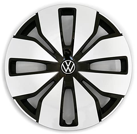 Volkswagen 1T3601147AVFC Radzierblende (1 Stück) Radblende hinten 18 Zoll Radkappe Stahlfelge, Silber/schwarz