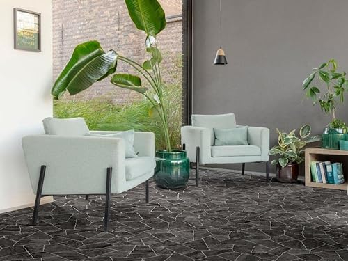 PVC Bodenbelag Vinylboden in dunkler Bruchstein Optik, DIN-A4 Musterstück