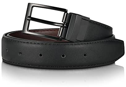 WELROG Wende Gürtel für Jungen und Mädchen - Verstellbarer Jungen Gürtel Kinder Schwarzer und Brauner Ledergürtel für Mädchen (Schwarz, M)