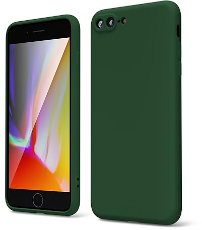 oakxco für iPhone 8 Plus/ 7 Plus Hülle Silikon Case mit Kameraschutz, Ultra Dünn Bunt Handyhülle Mädchen, Einfarbig Handy Hülle Slim Schutzhülle, Matt TPU Weich Gummi Glatt Silikonhülle, Grün
