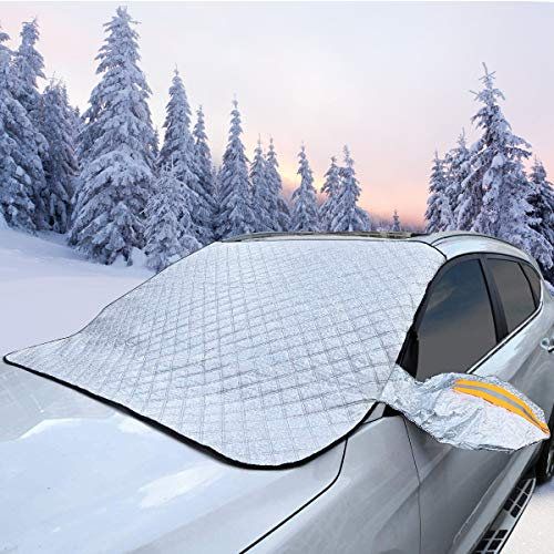 BYGD Pare Soleil Voiture Pare Brise Avant, Couverture Pare Brise Voiture Bache Anti Givre Voiture Universelle pour Anti Givre Neige Anti Glace UV Soleil Protection 170 * 143cm
