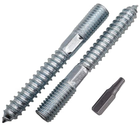 SKIR'CO (30 Stück) Stockschrauben M10 x 80 mm, Dübelschrauben mit Doppelgewinde, Doppelkopfschrauben