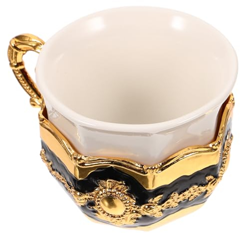 IMIKEYA Europäische Teetasse Aus Keramik Teetassen Aus Porzellan Antike Tassen Espresso-kaffeetassen Dekorative Kaffeetasse Konzentrieren Kelch Zinklegierung + Keramik