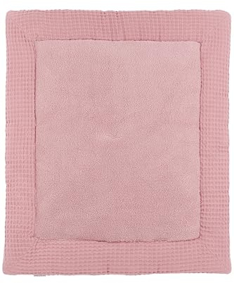 Meyco Tapis de Parc gaufré Teddy pour bébé (Tapis d'éveil pour bébé, Tapis de Jeu pour Parc, 100% Coton, 80 x 100 cm), Vieux Rose