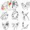 8 Stück Torten Topper,Torten Deko Lady Face Cake Topper Acryl Kuchendeko Geburtstag Frau Mädchen Kuchen Topper Tortendeko Schwarz Cake Topper Dekoration für Hochzeit Braut Dusche Geburtstag Party