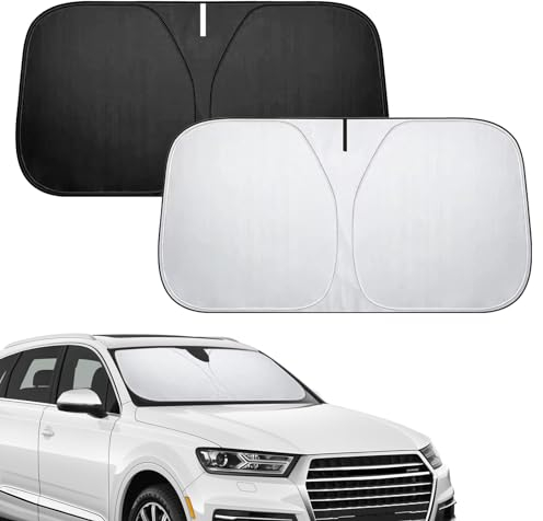 XQMMGO Parasol para parabrisas de coche, parasol plegable, parasol para parabrisas interior, cubierta para parabrisas frontal, parabrisas para verano (70 x 140 cm)