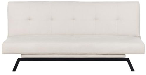 Minimalistisches Schlafsofa Cremeweiß aus Polyester Metallfüße Leeds