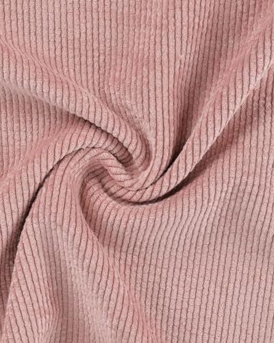 Tissu Velours Côtelé Vieux Rose - au Mètre - 330g/m2 Pour Tapisseries d'Ameublement, Sacs Banane, Robes, Canapés