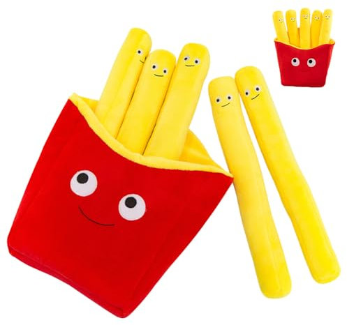 YCVBCY Französisch Fries Plüsch Plüsch-Kissen-weiche lustige Spielwaren Rot und Gelb Snack Fries Form Weihnachten für Kinder Geschenk Home Decoration -30CM