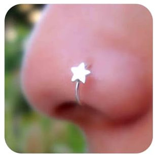 Cybche Boho Star Nasenringe Hoop Nase Manschette Piercing Hoop Silber Clip Auf Septum Hoop Winziger Stern Nasenring Stud Helix Knorpel Nase Piercing Schmuck Für Frauen