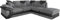 Corner Sofa - Jumbo Cord Sofa in Black and Grey - Modern 3 Seater 2 Seater Suites - 5 Seater Sofa with Chaise for Living Room Lounge Bedroom (Grey Cord Black Leather, Right Hand Facing Corner)