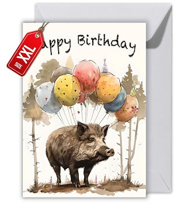 WBdesignz Geburtstagskarte für Förster und Jäger mit Umschlag - Glückwunschkarte “Happy Birthday” Geschenkkarte zum Geburtstag Happy Birthday Karte Waldhüter Forstmeister Wald Jagd Natur (XXL DIN A4)