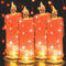 HAIDOLIANG LED Kerzen, 7 cm X 18 cm Innen-Batterie Betriebene LED-Säule Kerzen, Elektrische Gefälschte Kunststoff-Kerzen, für Garten Hochzeit Weihnachtsdeko, Valentinstag und Party Deko, Rot, 4er-Set