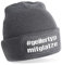 Herzbotschaft Beanie Strickmütze mit Spruch | #geilertypmitglatze - Geiler Typ mit Glatze | grau | Unisex SoftTouch angenehm weiche und warme Wintermütze | OneSize Einheitsgröße für Erwachsene