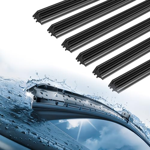 RiuCrepian 6 Stück Wischergummi Meterware,Scheibenwischer Gummi,Scheibenwischer Gummi Universal,Windshield Wiper Rubber,Scheibenwischergummi Ersatz,Kompatibel Mit Allen Scheibenwischern(800mm)