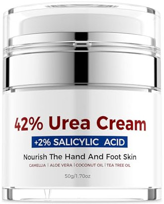Urea Creme 42 Prozent, Hornhautentferner Fußcreme, 42% Harnstoffcreme für Trockene, Rissige Füße, Anti Hornhaut Fußcreme für Fersen, Ellenbogen - Anti Hornhaut Creme, Urea Fusscreme für Fußpflege