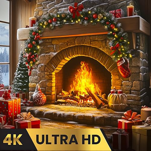 Christmas Fireplace TV Ambient Screensaver