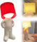 Modest Mike Lamp, Shy Boy Lamp, A Little Shy Man Lampe, Lustige LED Tischlampe, Schüchterner Mann Nachtlicht, Kreative Kleinen Tischleuchte Mit Schirm, Naughty Boy Lampe für Schlafzimmer (Rot)