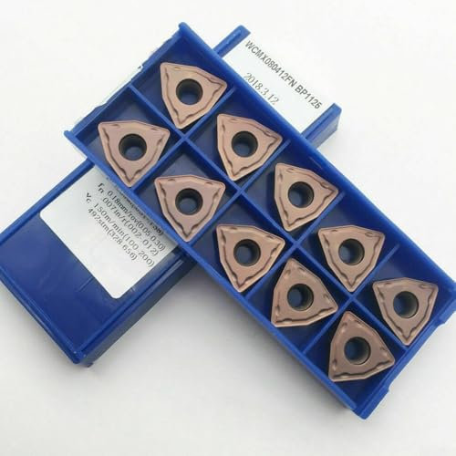 CNC-Dreheinsatz, 10P WCMX080412FN BP1125 Wendeschneidplatten Boxen CNC-Werkzeug-U-Bohrer-Einsatz für Halbbearbeitung und Endbearbeitung