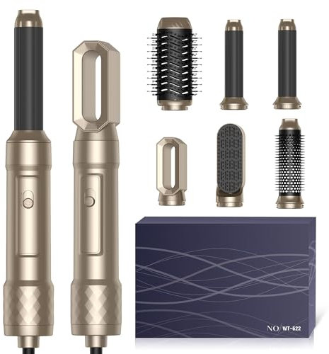 Cepillo de Aire Caliente 6 en 1 Hair Styler Secadores de Pelo Air Styler con Thermal Brush, Cepillo Secador de Pelo, Rizador de Pelo Automatico para Rizar, Alisar, dar Volumen y Secar