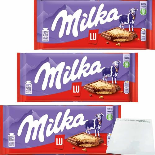 usy Bundle für Milka Alpenmilch & LU Kekse 3er Pack (3x87g Packung) + usy Block