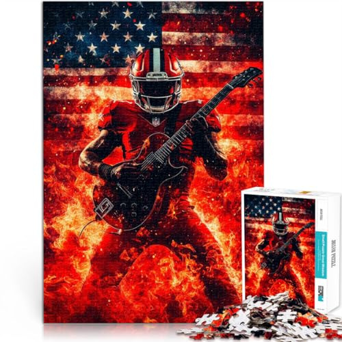 teenagers Puzzles 1000 Piece Jigsaws American Football Rock Star Entspannungsspiele Einzigartige Wohndekoration und Geschenke38x26cm