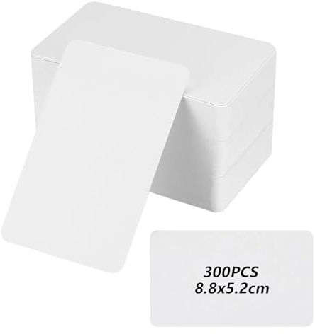 ErShiPing 300 Pcs Blank Business Cards Personalised White(3.46x2.13 inch) | Blank Kraft Cardss, Blank Flash Cards White Card, for School Home Office Learning Message Word Note Memory Paper