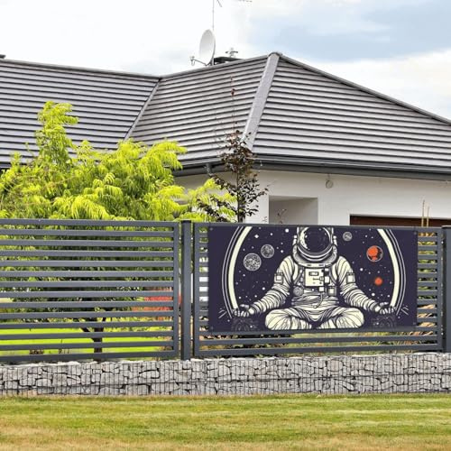 Astronaut sitzend im Yoga, Chakra-Banner und Schilder, Wandbehang, Banner mit Seil zum Aufhängen, 61 x 129 cm, Party-Banner, Schild, Poster, Party-Hintergründe, Innen- und Außenbereich, Neujahr