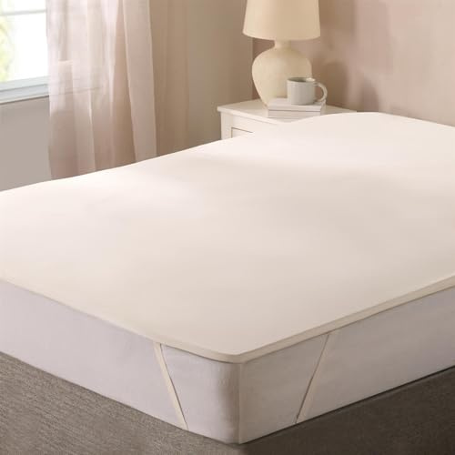 OHS Memory Foam Mattress Topper Kingsize Bed Soft Touch Deep Non-Noisy Mattress Topper with Washable Zipped Cover Anti-Allergy Back Pain Support Bed Toppers King Size, White