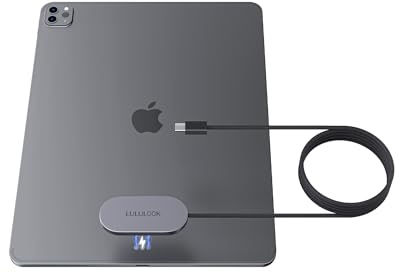 LULULOOK Cargador inalámbrico magnético para iPad Pro 12,9(3rd/4th/5th/6th),iPad Air 13(M2/M3),18W de Carga rápida Smart Connector, Carga inalámbrica de aleación de Aluminio con Cable USB C de 2m