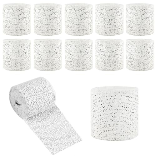 Eulihent 12 Rotoli Bende Gessate 5 cm x 2,7 m Bendaggio in Gesso Asciugatura Rapida Garze Gesso per Modellare Artigianato Maschere Scultura e Calchi su Pelle Viso e Corpo