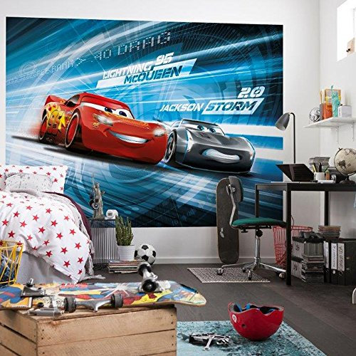 Komar Disney Fototapete CARS 3 STIMULATION | 254x184cm | Tapete, Wand Dekoration, Rennwagen, Auto, Sportwagen, Kinderzimmer -4-423