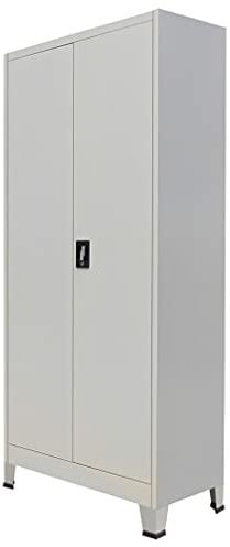 vidaXL Büroschrank 2 Türen 90x40x180cm Stahlschrank Aktenschrank Metallschrank