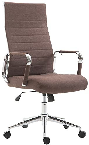 CLP Bürostuhl Kolumbus Stoff I Ergonomischer Chefsessel I Komfort Für Lange Arbeitstage I Robust Und Langlebig Für Gaming Und Home-Office, Farbe:braun