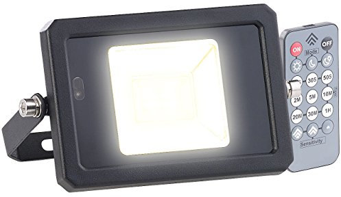 Luminea LED außen: Wetterfester LED-Fluter, Radar-Bewegungssensor, Fernbedienung, 10 W (Außenstrahler mit Fernbedienung, Strahler mit, Lampen Bewegungsmelder Dämmerungssensor)