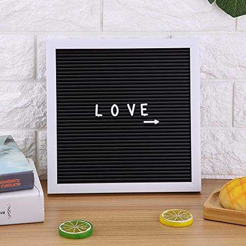 Tablero de Fieltro, Haofy Retro Fieltro Letter Board, 25cm x 25cm, Tablero de Letras con Números, Letras y Marcos de Fotos, para La Decoración de Restaurantes/Bodas