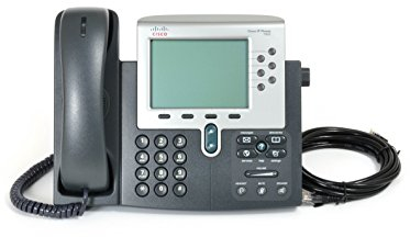 Cisco 7962G VoIP-Telefon, silberfarben/Dunkelgrau