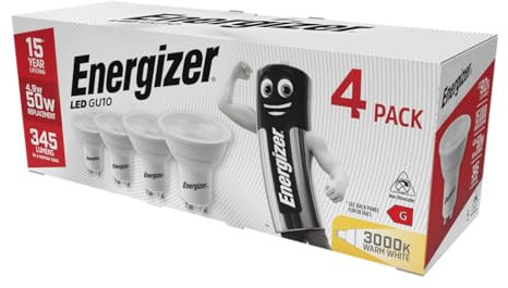 Energizer GU10 4.9W 50W Replacement LED Bulb 4 Pack (Warm White Non Dimmable)